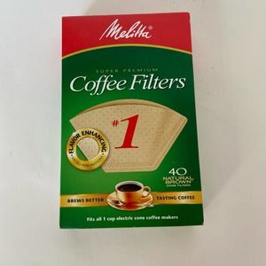 Melitta Coffee Filters #1 Natural Brown 40 Count 6 Pack